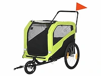 2-in-1, kinderwagenfunctie, 2 ingangen, gaasvenster, zonneklep, stalen frame, groen, 170 x 77 x 90 cm - afbeelding 2 van  6