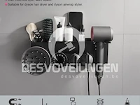 2-in-1 wandhouder voor dyson airwrap styler en supersonic haardroger - afbeelding 4 van  6