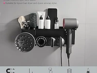 2-in-1 wandhouder voor dyson airwrap styler en supersonic haardroger - afbeelding 3 van  3