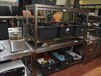 2 inox leggers, 2 inox werktafels 1,60 m (20,23) - afbeelding 2 van  5