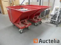 2 kantelbare bakken voor heftruck cam tipping container - afbeelding 4 van  5