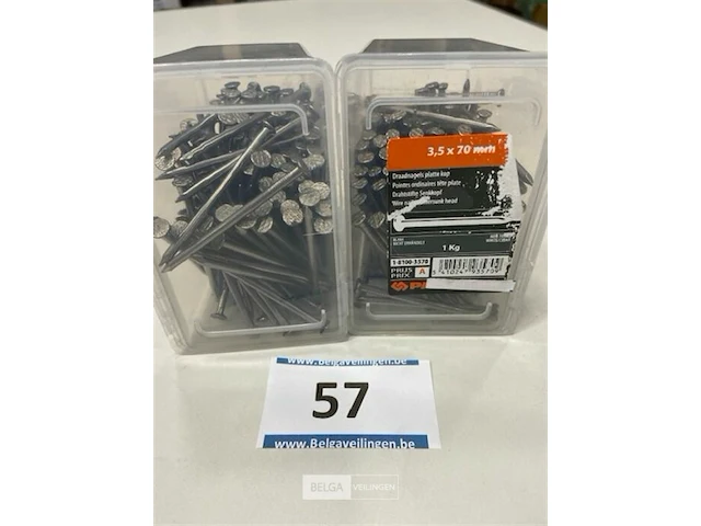 2 kg draadnagels met platte kop 3,5 x 70 mm - afbeelding 1 van  3
