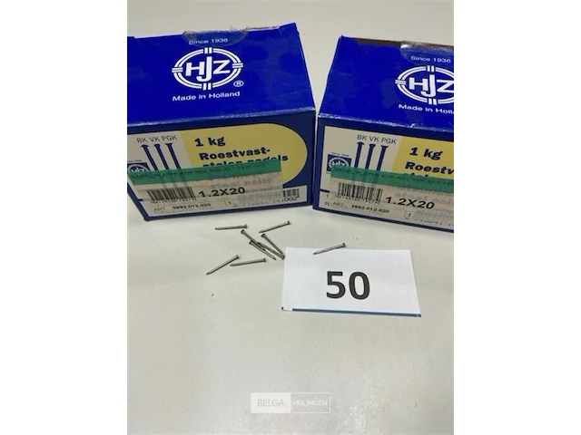 2 kg rvs nagels met platte kop 1,2 x 20 mm - afbeelding 1 van  3