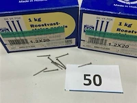 2 kg rvs nagels met platte kop 1,2 x 20 mm - afbeelding 2 van  3