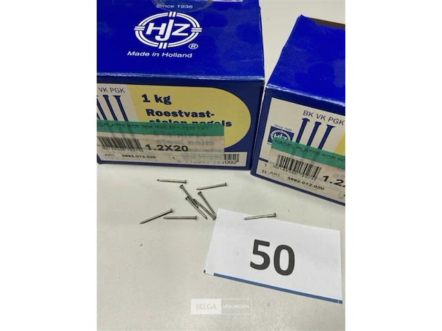 2 kg rvs nagels met platte kop 1,2 x 20 mm - afbeelding 3 van  3