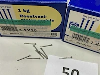 2 kg rvs nagels met platte kop 1,2 x 20 mm - afbeelding 3 van  3