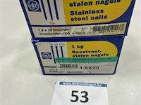 2 kg rvs nagels met platte kop 1,6 x 20 mm - afbeelding 1 van  3