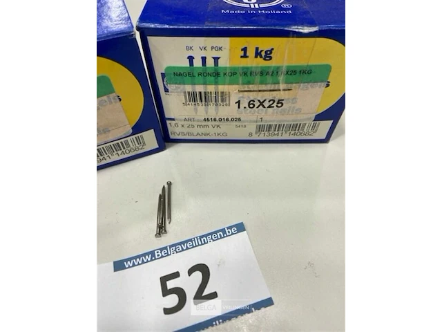 2 kg rvs nagels met ronde kop 1,6 x 25 mm - afbeelding 3 van  3