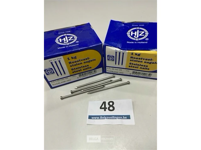 2 kg rvs nagels met ronde kop 3,4 x 80 mm - afbeelding 1 van  3