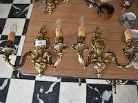 2 koperen wandappliquen met 2 lichtpunten