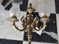 2 koperen wandappliquen met 2 lichtpunten - afbeelding 3 van  5