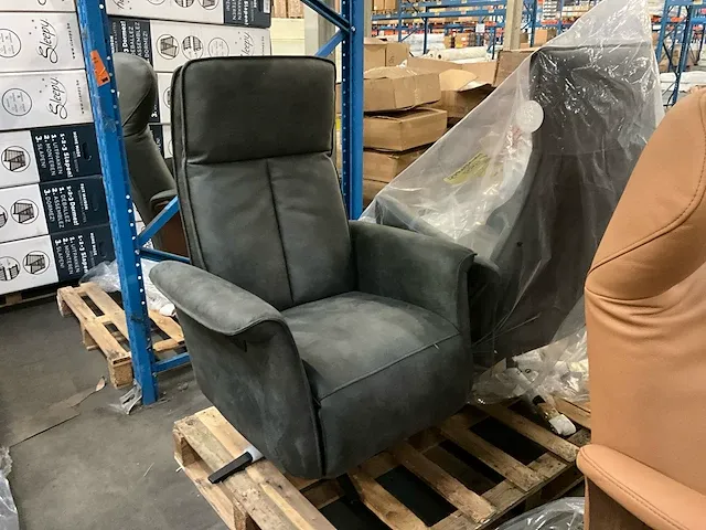 2 kunstlederen relax fauteuils sws destiny, kleur: antraciet 67 - afbeelding 1 van  8
