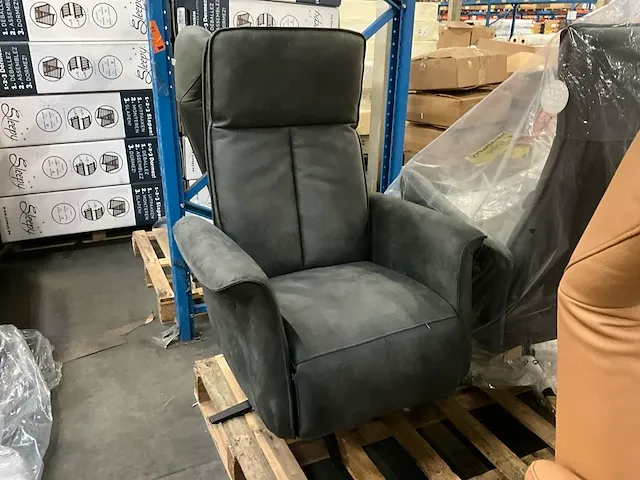 2 kunstlederen relax fauteuils sws destiny, kleur: antraciet 67 - afbeelding 2 van  8