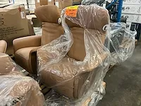 2 kunstlederen relax fauteuils sws destiny, kleur: cognac - afbeelding 1 van  6