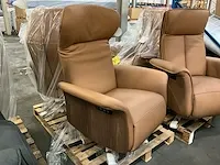 2 kunstlederen relax fauteuils sws destiny, kleur: cognac - afbeelding 2 van  6