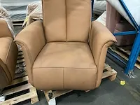 2 kunstlederen relax fauteuils sws destiny, kleur: cognac - afbeelding 2 van  7