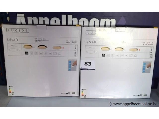 2 led plafondlampen lucide unar - afbeelding 1 van  3