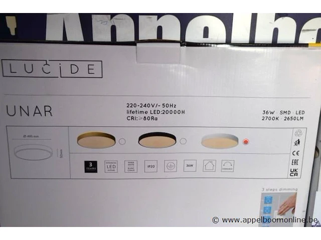 2 led plafondlampen lucide unar - afbeelding 2 van  3