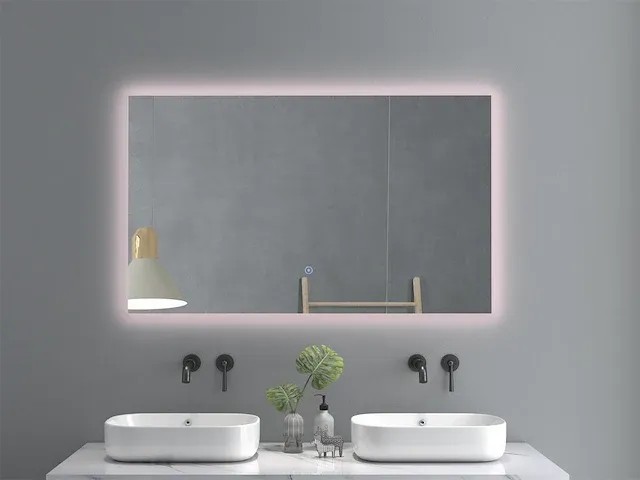 2 led spiegels 100x60 met anti-condens en dim functie nieuw - afbeelding 3 van  3