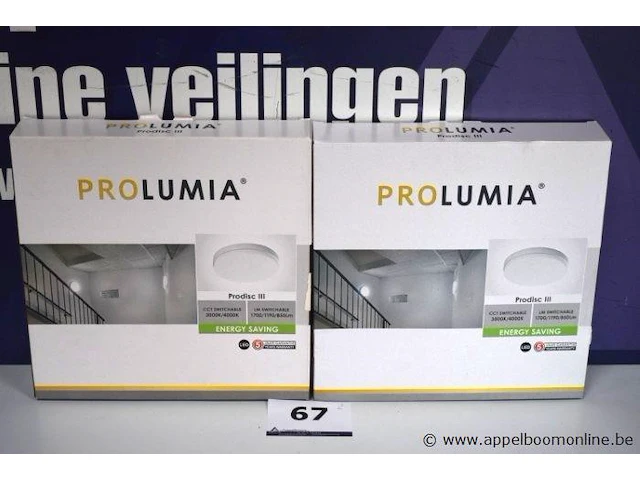 2 led wandlampen prolumia prodisc iii vv sensor - afbeelding 1 van  2