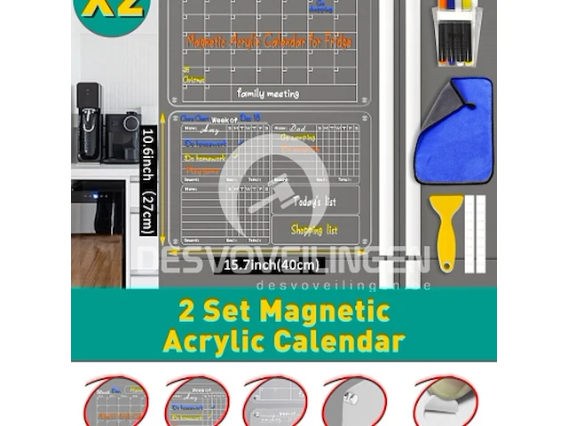 2 magnetische weekplanners - afbeelding 5 van  5