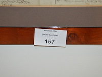 2 mahonie kaders met oorkondes achter glas, pentekening achter glas - afbeelding 3 van  7