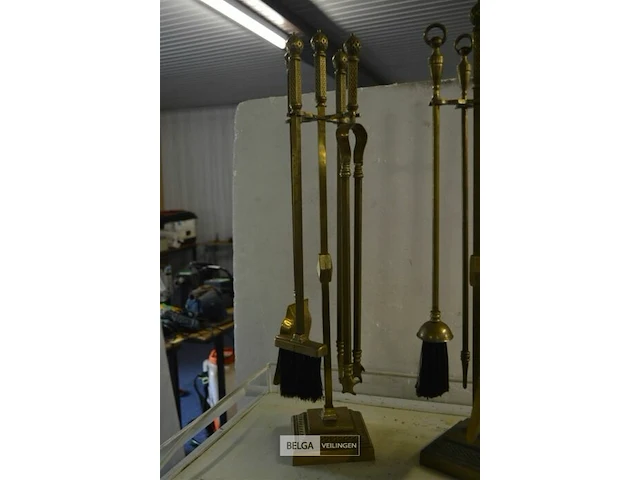 2 messing openhaard setjes ±70cm - afbeelding 2 van  3