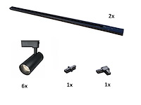 2 meter pro set railverlichting met 6 st 18w 4000k railspot (4x) - afbeelding 6 van  12