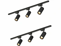 2 meter pro set railverlichting met 6x 18w 4000k railspot (2x) - afbeelding 1 van  8