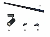 2 meter pro set railverlichting met 6x 18w 4000k railspot (4x) - afbeelding 7 van  8