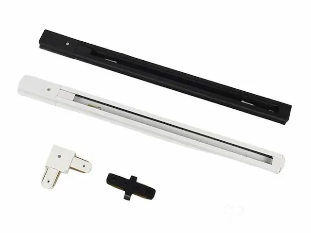 2 meter rail voor 1 fase 2 draden railsystem mat wit - afbeelding 3 van  3