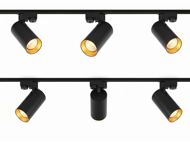2 meter railsysteem met 6 st railspot gu10 fitting met ring (4x) - afbeelding 3 van  10