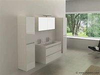 2-persoons badkamermeubel 100 cm hoogglans wit - afbeelding 1 van  5