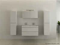 2-persoons badkamermeubel 100 cm hoogglans wit - afbeelding 2 van  5