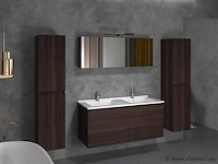 2-persoons badkamermeubel 120 cm donker hout decor - afbeelding 1 van  4