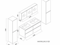 2-persoons badkamermeubel 120 cm hoogglans antraciet - afbeelding 5 van  5