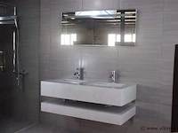 2-persoons badkamermeubel 120 cm marmer - incl. kranen - afbeelding 3 van  7