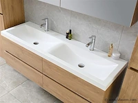 2-persoons badkamermeubel 145 cm licht hout decor - afbeelding 2 van  12