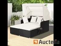 2-persoons bed rotan tuinbank met luifel - afbeelding 4 van  9