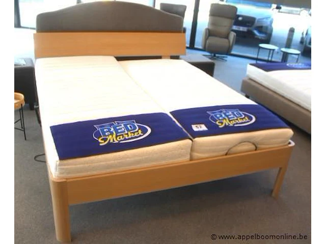 2 persoons bed vv lattenbodems en 2 matrassen alexander 180x200 - afbeelding 1 van  2