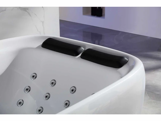2-persoons vrijstaand massagebad glans wit - bluetooth - afbeelding 4 van  19