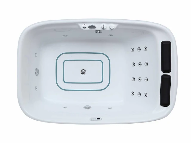 2-persoons vrijstaand massagebad glans wit - bluetooth - afbeelding 10 van  19