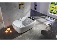 2-persoons vrijstaand massagebad glans wit - bluetooth - afbeelding 16 van  19