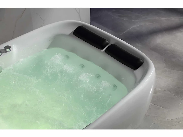 2-persoons vrijstaand massagebad glans wit - bluetooth - afbeelding 19 van  19