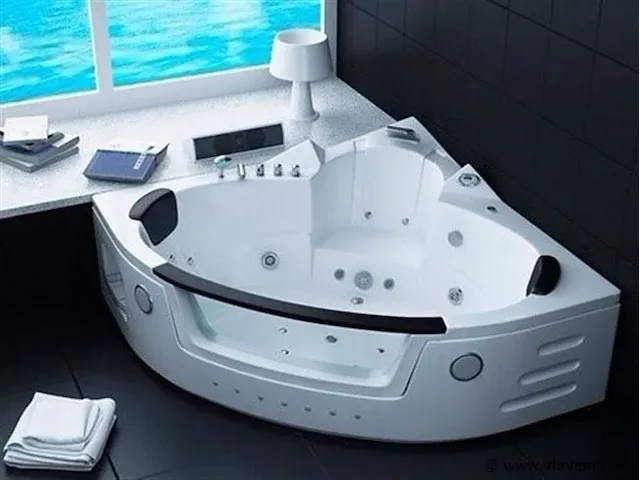 2 persoons whirlpool massagebad - hoekbad 1500x1500x620mm - afbeelding 1 van  3