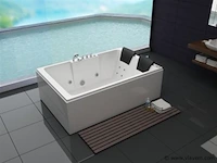 2-persoons whirlpool massagebad hoogglans wit - afbeelding 1 van  2