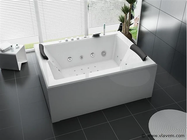 2 persoons whirlpool massagebad wit - half vrijstaand - afbeelding 3 van  5