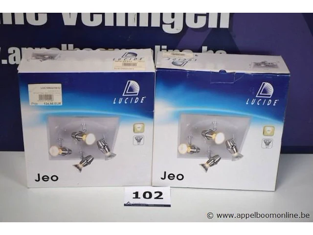 2 plafondlampen vv 4 spots lucide jeo - afbeelding 1 van  3