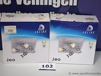 2 plafondlampen vv 4 spots lucide jeo - afbeelding 1 van  3