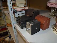 2 porseleinen beelden, 2 lampjes, 2 vazen, 2 oude fototoestellen, 15 ingebonden boeken - afbeelding 4 van  12